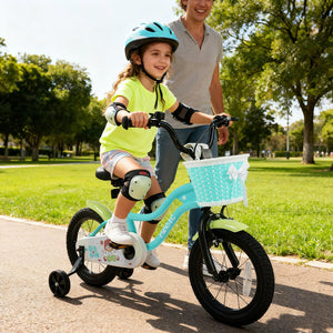 12/14/16 Inch Kids Bike with Training Wheels and Basket Green Color-14 view 3