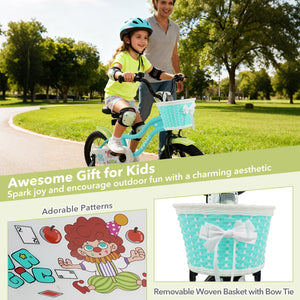 12/14/16 Inch Kids Bike with Training Wheels and Basket Green Color-14 view 8