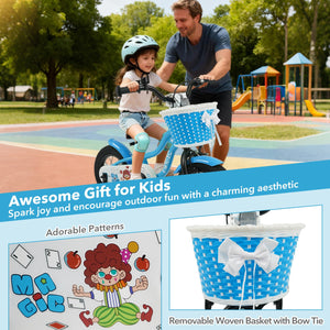 12/14/16 Inch Kids Bike with Training Wheels and Basket Navy Color-12 view 8