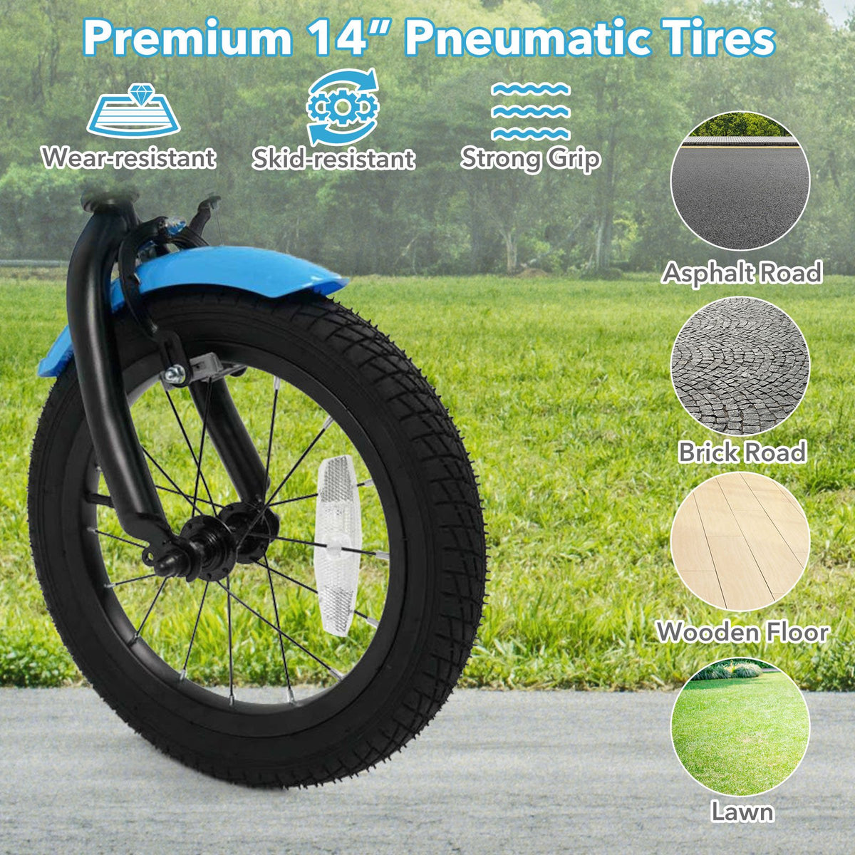 12/14/16 Inch Kids Bike with Training Wheels and Basket Navy Color-14 view 7