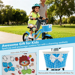 12/14/16 Inch Kids Bike with Training Wheels and Basket Navy Color-14 view 8