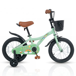 12-18 Inches Girls Bike for 3-8 Years Old with Basket - Spring Party, Green-16“ view 4