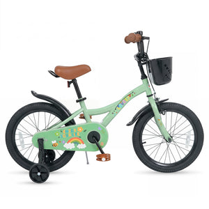 12-18 Inches Green Girls Bike for 3-8 Years Old with Basket - Spring Party-18 inches view 4