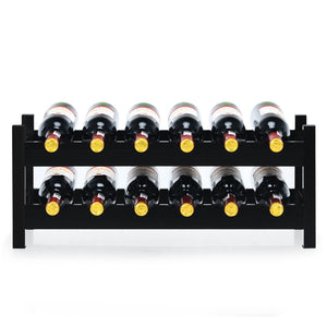 12 Bottles 2-Tier Bamboo Storage Shelf Wine Rack-Brown view 5