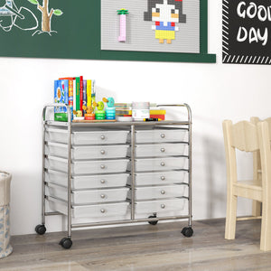 12 Drawers Rolling Storage Cart for Home and Office-Transparent view 2