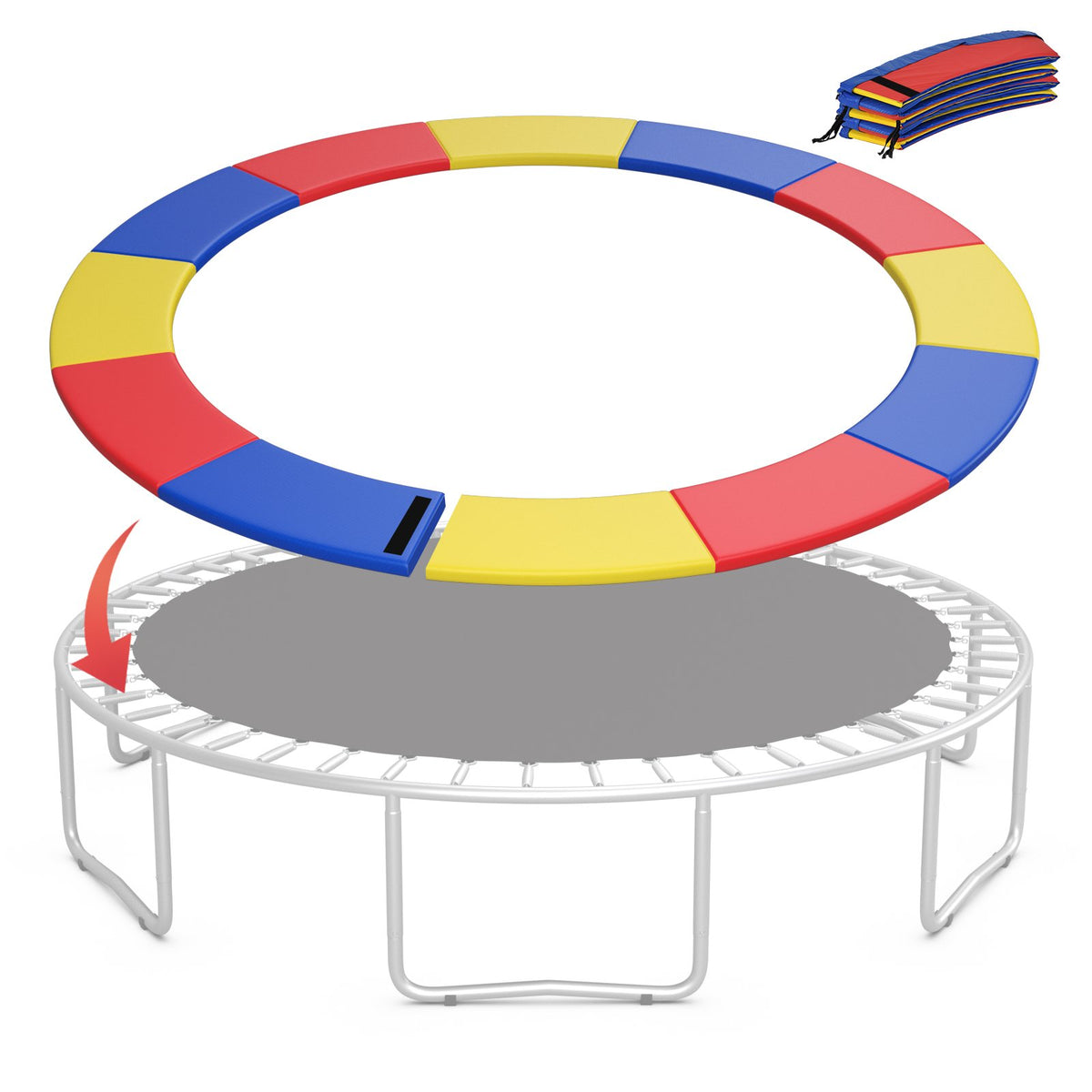 12 Feet Trampoline Pad Replacement Safety Pad with Fixing Straps (Multicolor) view 4
