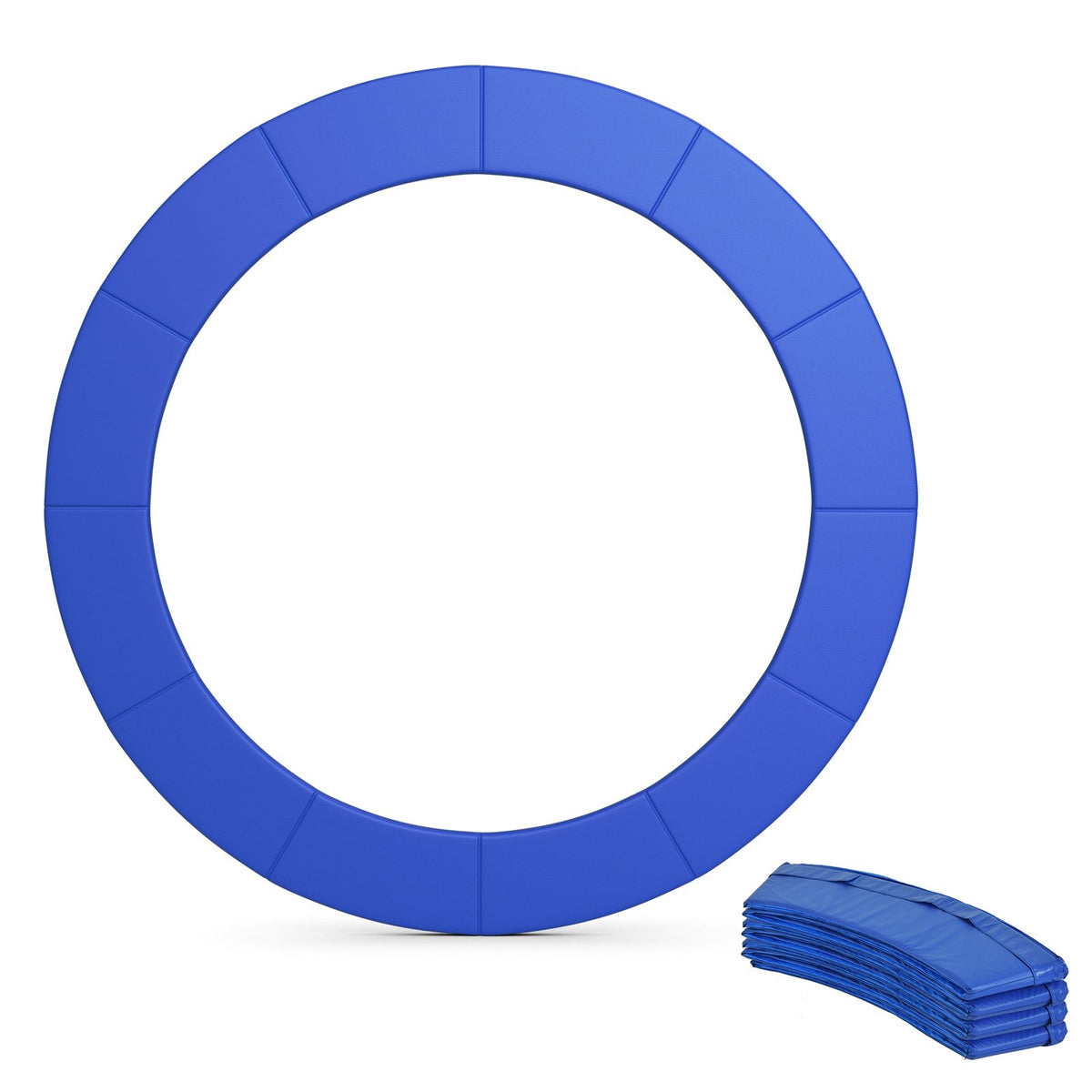12 Feet Waterproof and Tear-Resistant Universal Trampoline Safety Pad Spring Cover-Blue view 3