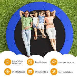 12 Feet Waterproof and Tear-Resistant Universal Trampoline Safety Pad Spring Cover-Blue view 5