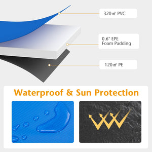 12 Feet Waterproof and Tear-Resistant Universal Trampoline Safety Pad Spring Cover-Blue view 8