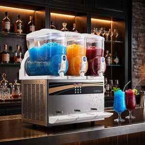 12 Gal Commercial Slushy Dispenser 4 Gal x 3 Triple Tanks Slushie Maker-Silver view 2