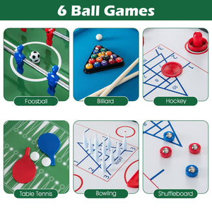 12-in-1 Combo Game Table Set with Foosball Air Hockey Pool Chess and Ping Pong view 6
