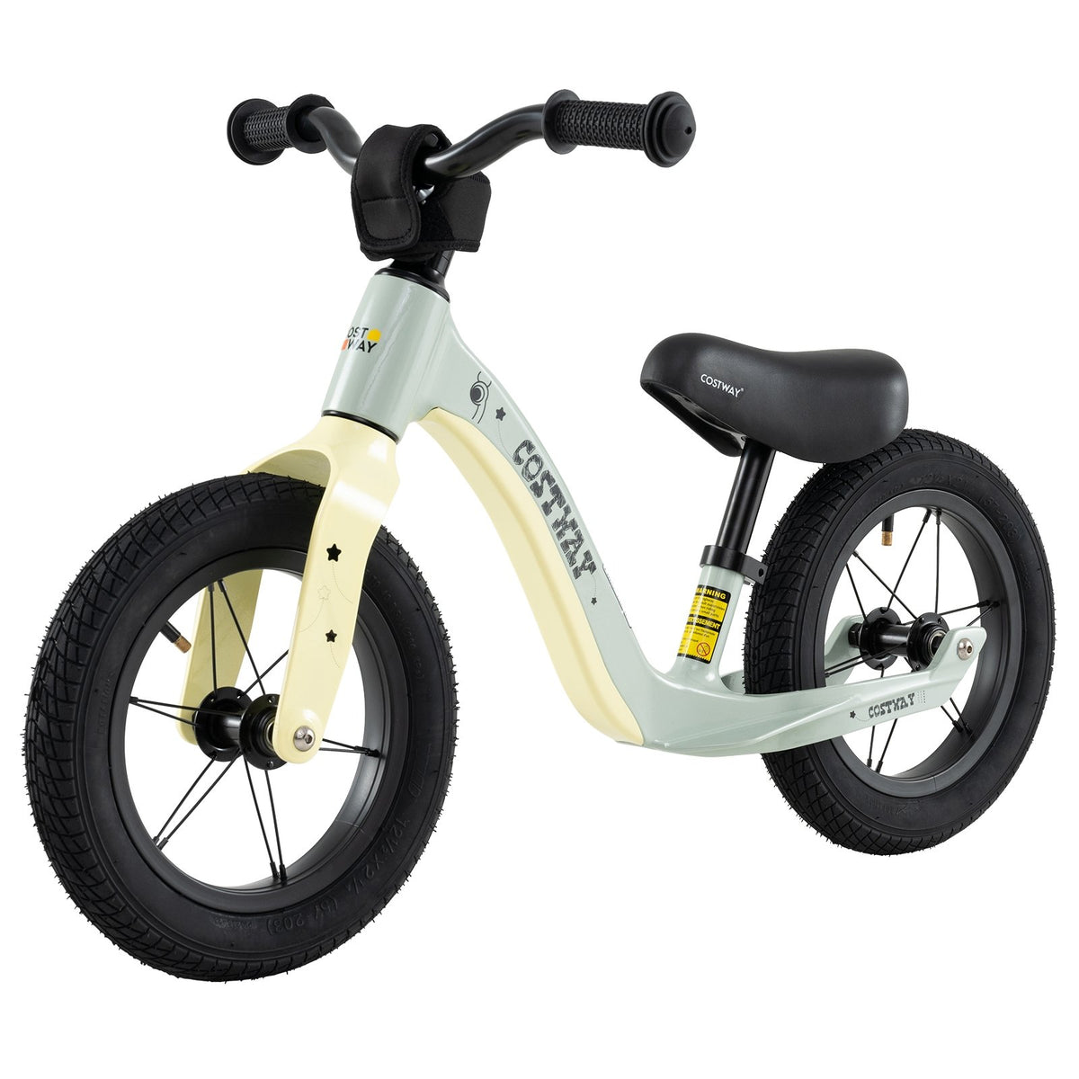 12-Inch Balance Bike with Adjustable Seat and Rotatable Handlebar for Over 36 Months Old-Green view 3