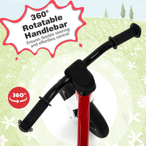 12-Inch Balance Bike with Adjustable Seat and Rotatable Handlebar for Over 36 Months Old-Red view 6