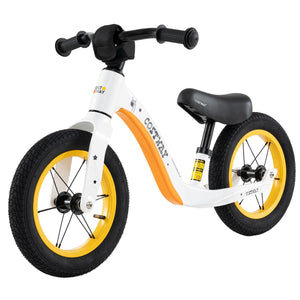 12-Inch Balance Bike with Adjustable Seat and Rotatable Handlebar for Over 36 Months Old-White view 3