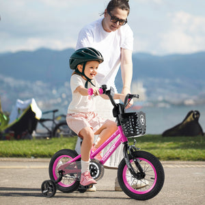 12 Inch Kids Bike Adjustable Bicycle with Front Basket for Children Aged 3-4 Years Old view 2