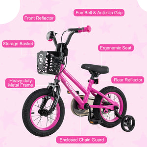 12 Inch Kids Bike Adjustable Bicycle with Front Basket for Children Aged 3-4 Years Old view 8