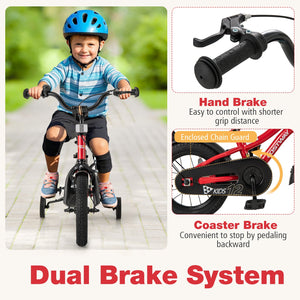 12 Inch Kids Bike Adjustable Bicycle with Reflectors and Bell for 3-4 Years Old view 5