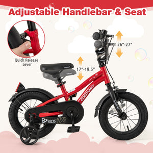 12 Inch Kids Bike Adjustable Bicycle with Reflectors and Bell for 3-4 Years Old view 6