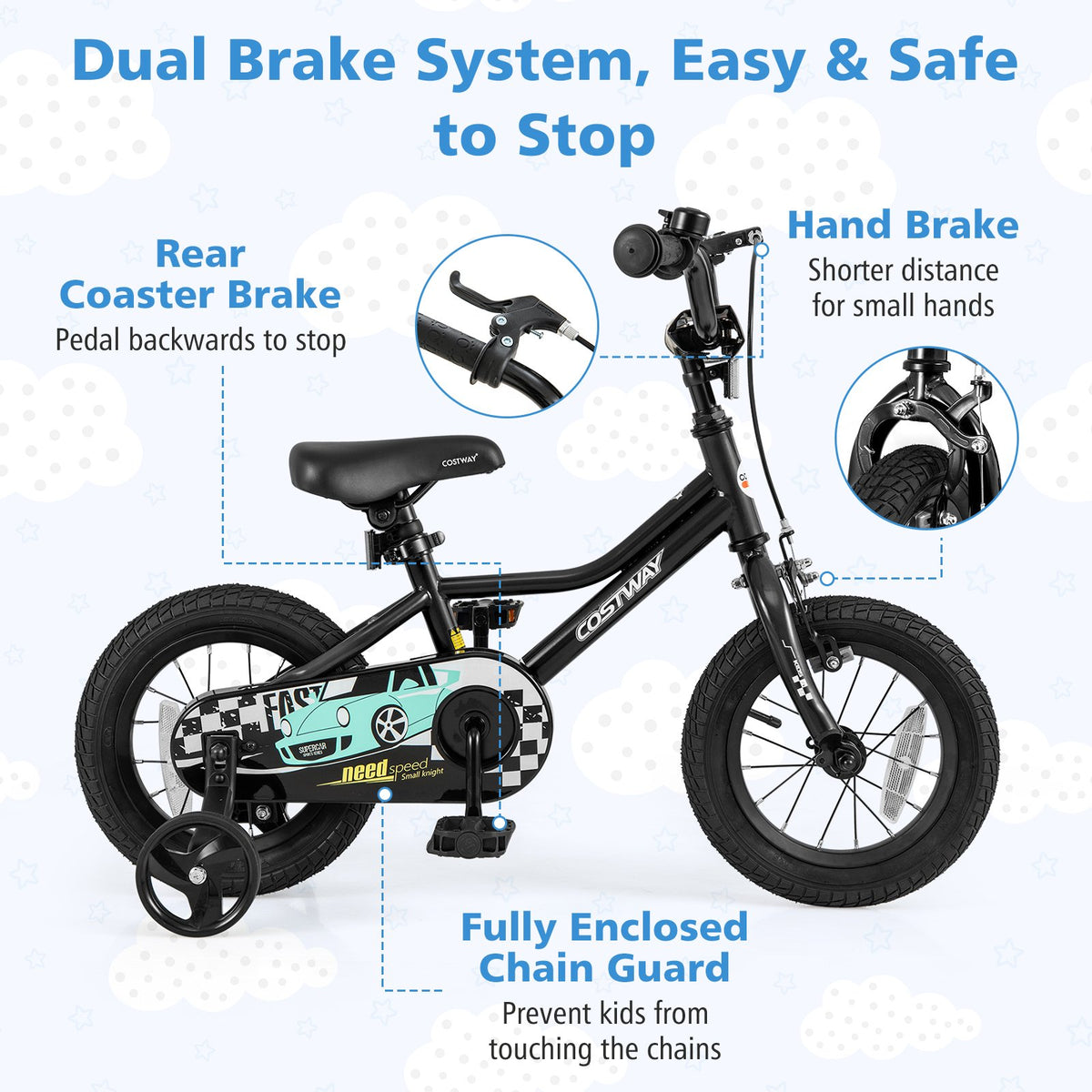 12 Inch Kids Bike Adjustable for 3-4 Years Old with Low-Step Frame view 6
