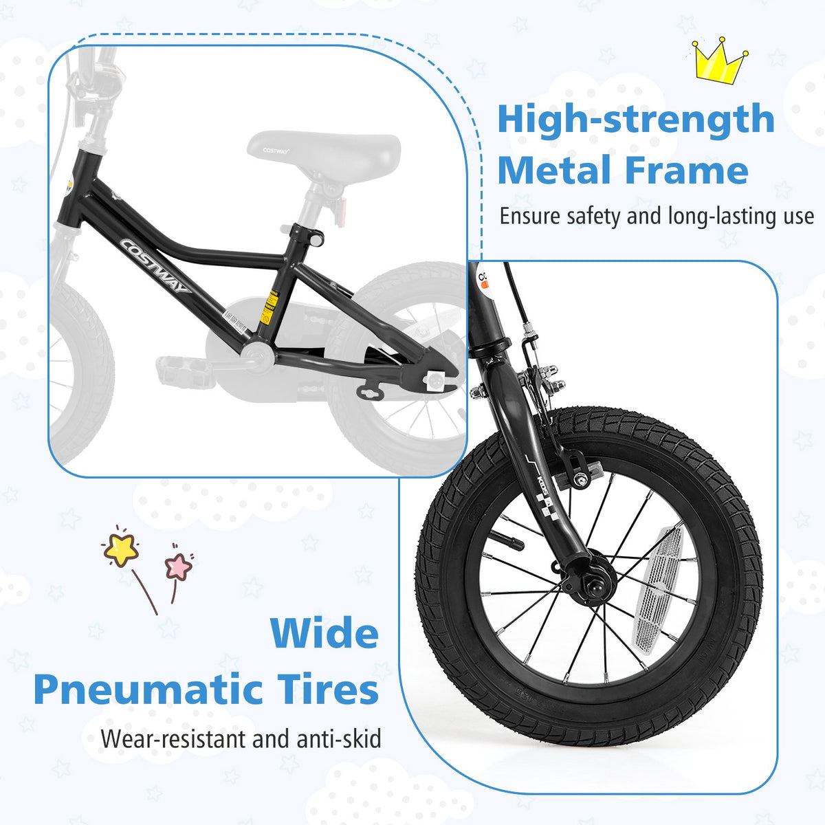 12 Inch Kids Bike Adjustable for 3-4 Years Old with Low-Step Frame view 7