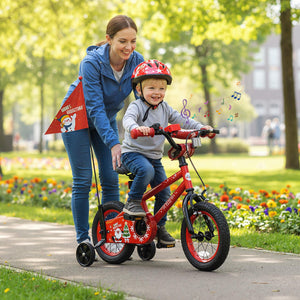 12 Inch Kids Bike Adjustable with Christmas Music & Flag for Aged 3-5 Years Old view 2