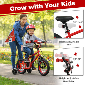 12 Inch Kids Bike Adjustable with Christmas Music & Flag for Aged 3-5 Years Old view 4