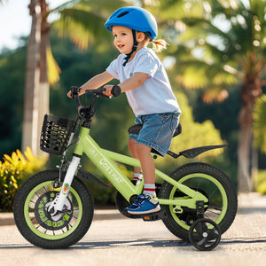 12 Inch Kids Bike Adjustable with Detachable Training Wheels for 3-4 Years Old-12 inches view 2
