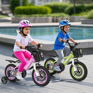 12 Inch Kids Bike Adjustable with Detachable Training Wheels for 3-4 Years Old-12 inches view 3