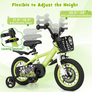 12 Inch Kids Bike Adjustable with Detachable Training Wheels for 3-4 Years Old-12 inches view 8