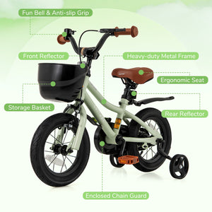12-Inch Kids Bike Adjustable with Training Wheels for 3-4 Years Old view 6