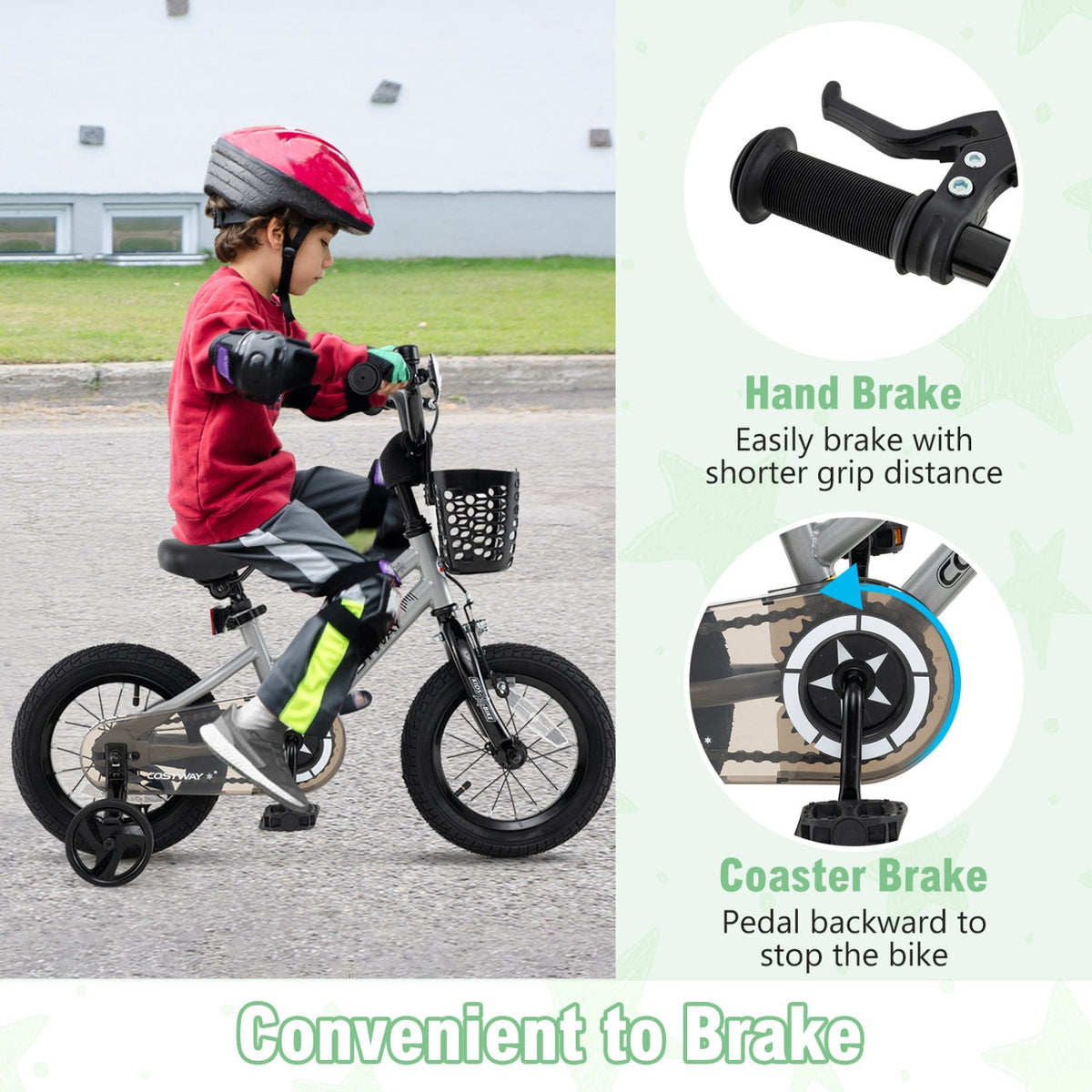 12 Inch Kids Bike Adjustable with Transparent Chain Cover for 3-4 Years Old view 5