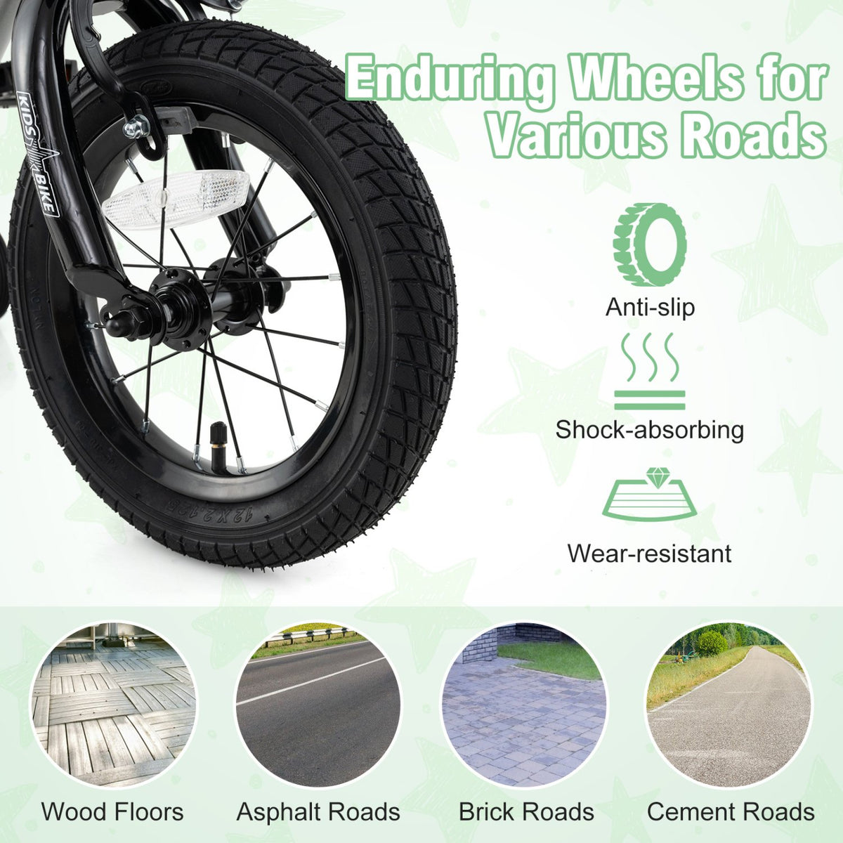 12 Inch Kids Bike Adjustable with Transparent Chain Cover for 3-4 Years Old view 8