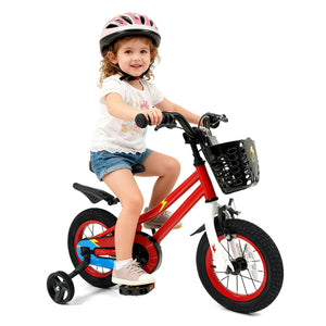 12 Inch Kids Bike Children Bicycle with Training Wheels for 3-4 Years Old-Red view 4