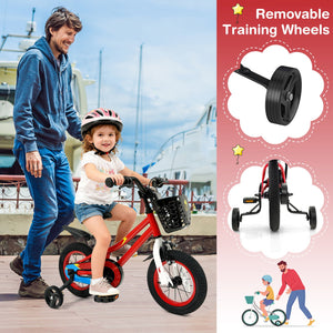 12 Inch Kids Bike Children Bicycle with Training Wheels for 3-4 Years Old-Red view 7