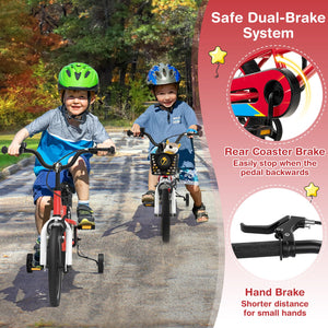 12 Inch Kids Bike Children Bicycle with Training Wheels for 3-4 Years Old-Red view 8