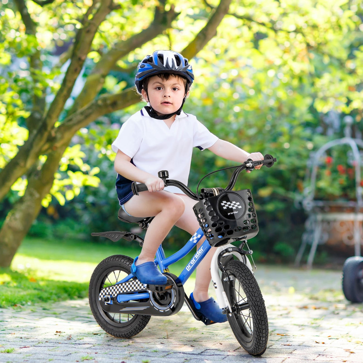 12 Inch Kids Bike Children Bicycle with Training Wheels for 3-4 Years Old-Navy view 3