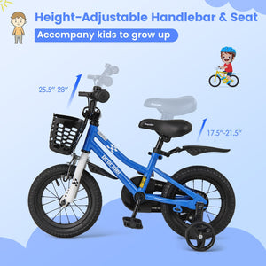 12 Inch Kids Bike Children Bicycle with Training Wheels for 3-4 Years Old-Navy view 6