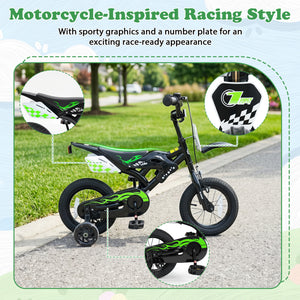 12 Inch Kids Bike Motorcycle-Inspired for Boy Girl Ages 3-4 Years-Black view 5