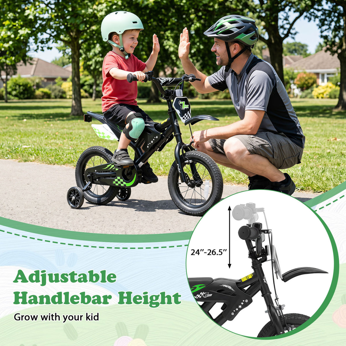 12 Inch Kids Bike Motorcycle-Inspired for Boy Girl Ages 3-4 Years-Black view 7