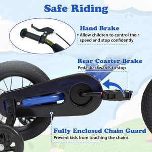 12 Inch Kids Bike Motorcycle-Inspired for Boy Girl Ages 3-4 Years-Blue view 8