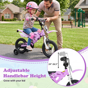 12 Inch Kids Bike Motorcycle-Inspired for Boy Girl Ages 3-4 Years-Purple view 7