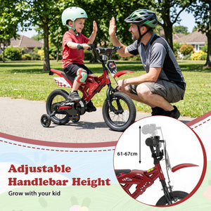 12 Inch Kids Bike Motorcycle-Inspired for Boy Girl Ages 3-4 Years-Red view 7