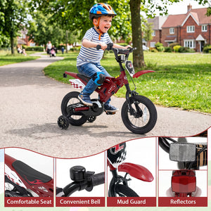12 Inch Kids Bike Motorcycle-Inspired for Boy Girl Ages 3-4 Years-Red view 9