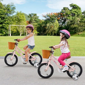 12 Inch Kids Bike Retro Bicycle with Adjustable Height and Basket for Ages 3-8 Years Old view 3
