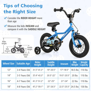 12 Inch Kids Bike with Removable Training Wheels for Aged 3-4 Years Old view 4