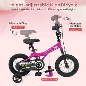 12-Inch Kids Bike with Removable Training Wheels Pink-Brave Hero view 6