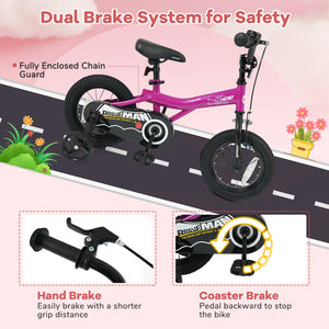 12-Inch Kids Bike with Removable Training Wheels Pink-Brave Hero view 8
