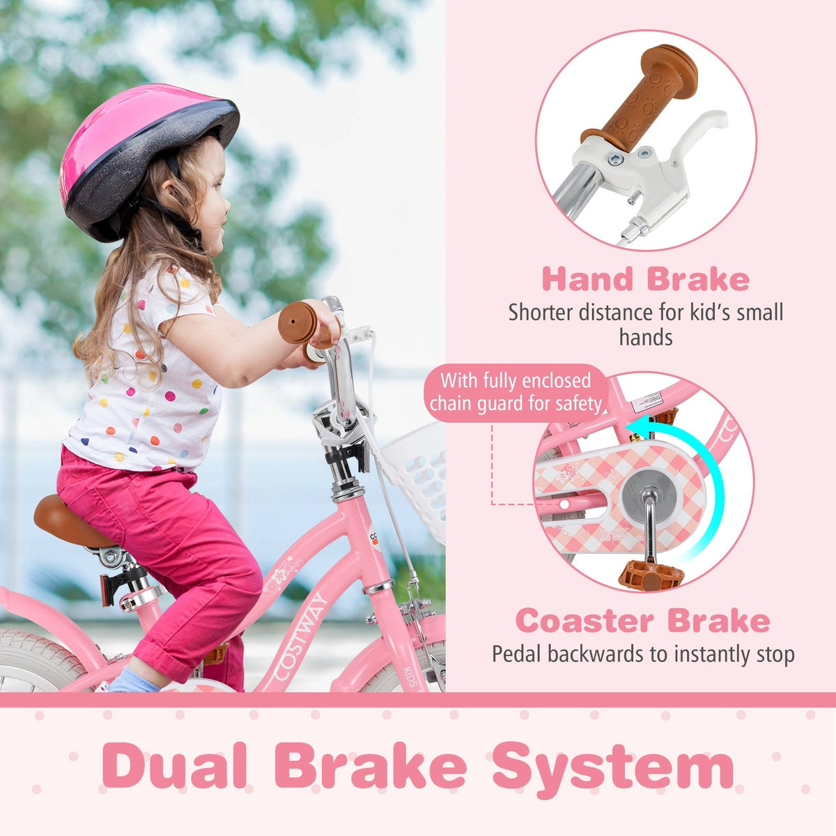 12 Inch Kids Bike with Training Wheels and Basket for Boys Girls 3-4 Years Old view 6