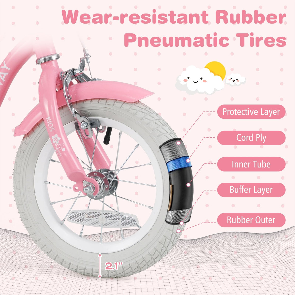 12 Inch Kids Bike with Training Wheels and Basket for Boys Girls 3-4 Years Old view 8