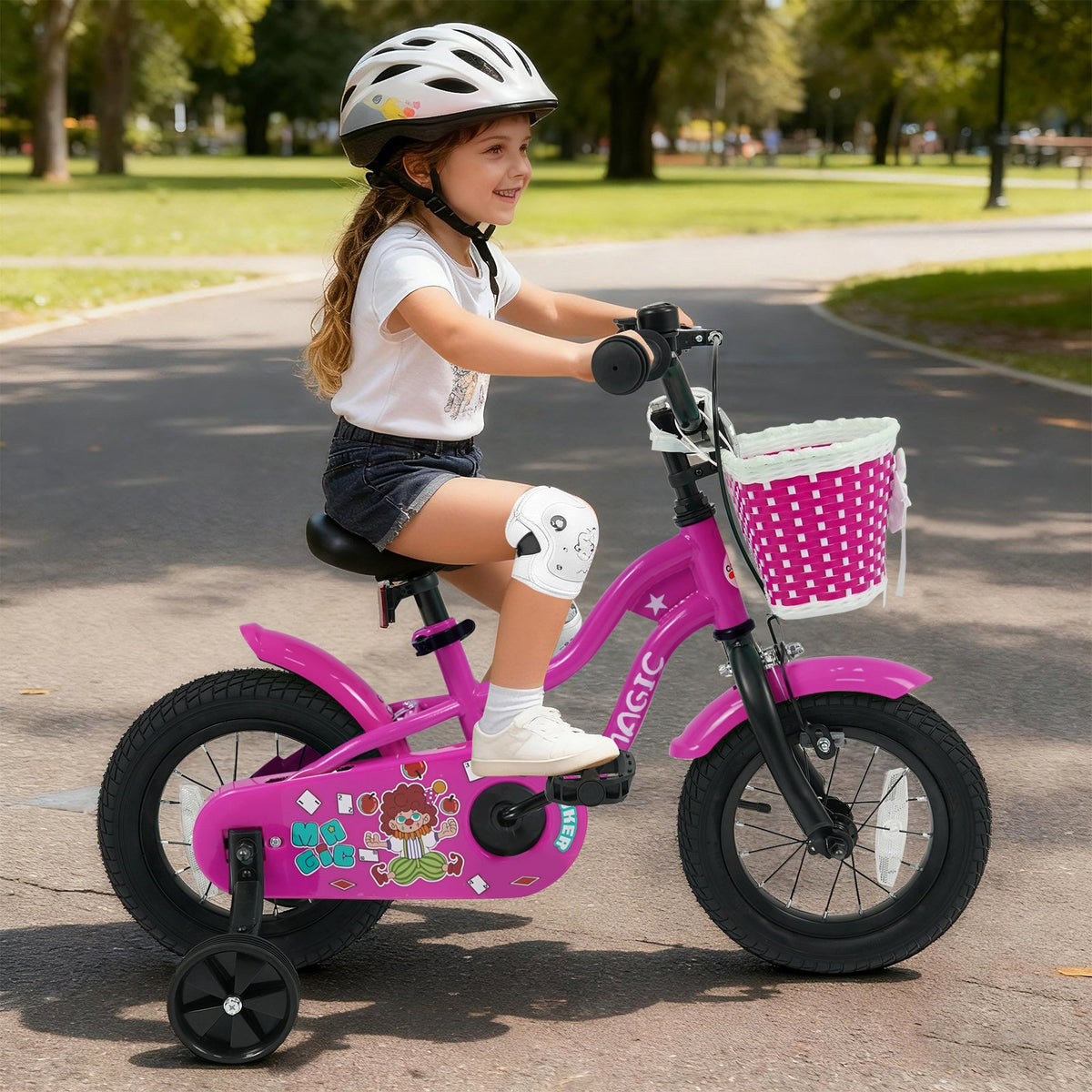 12 Inch Kids Bike with Training Wheels for Aged 3-4 Years Old - Magic Rose view 3